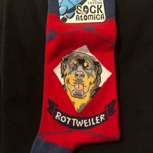 Rottweiler Socks/Red Blue OS
